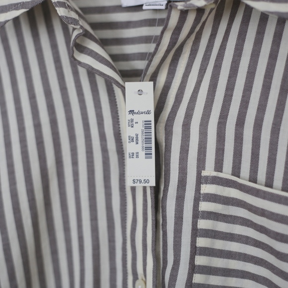 NWT Madewell Tie-Front Shirt in Maitland Stripe - Picture 7 of 7